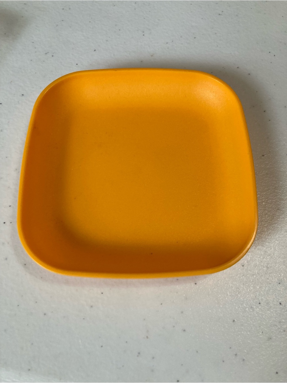 Tupperware Childβs Toy Plate Bright Orange Square - Pretend Play Replacement
